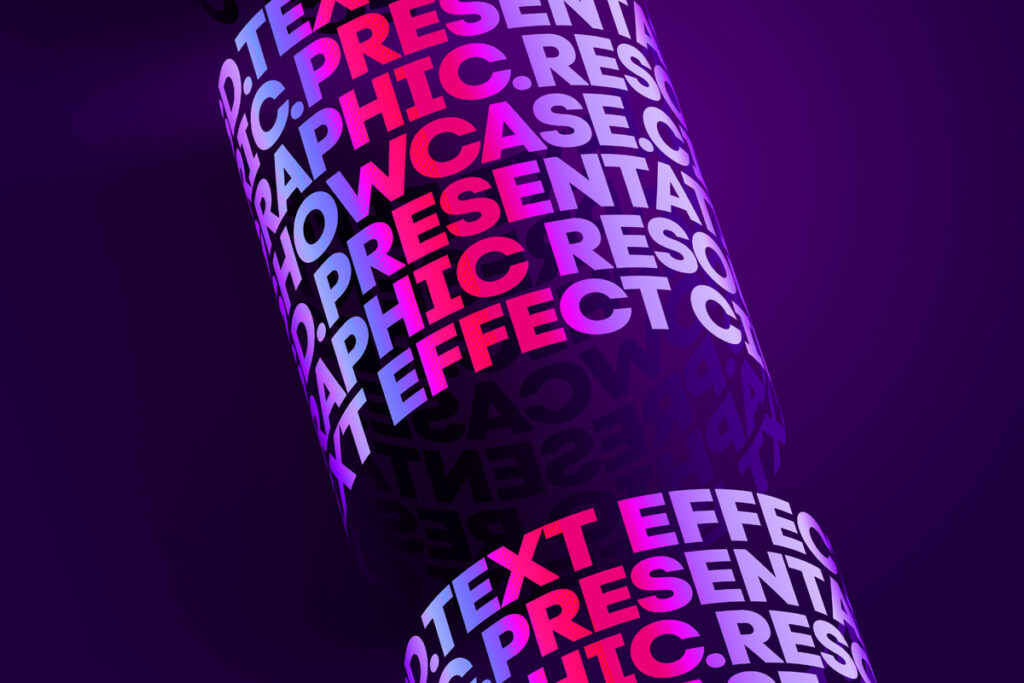 Цилиндрический текстовый эффект (PSD)