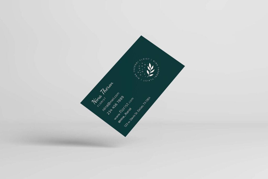 Шаблон визитной карточки флориста (PSD)