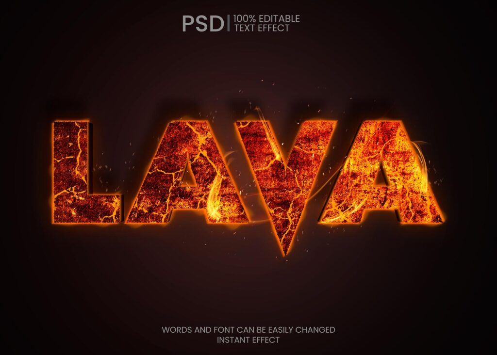 Эффект текста "Лава" (PSD)